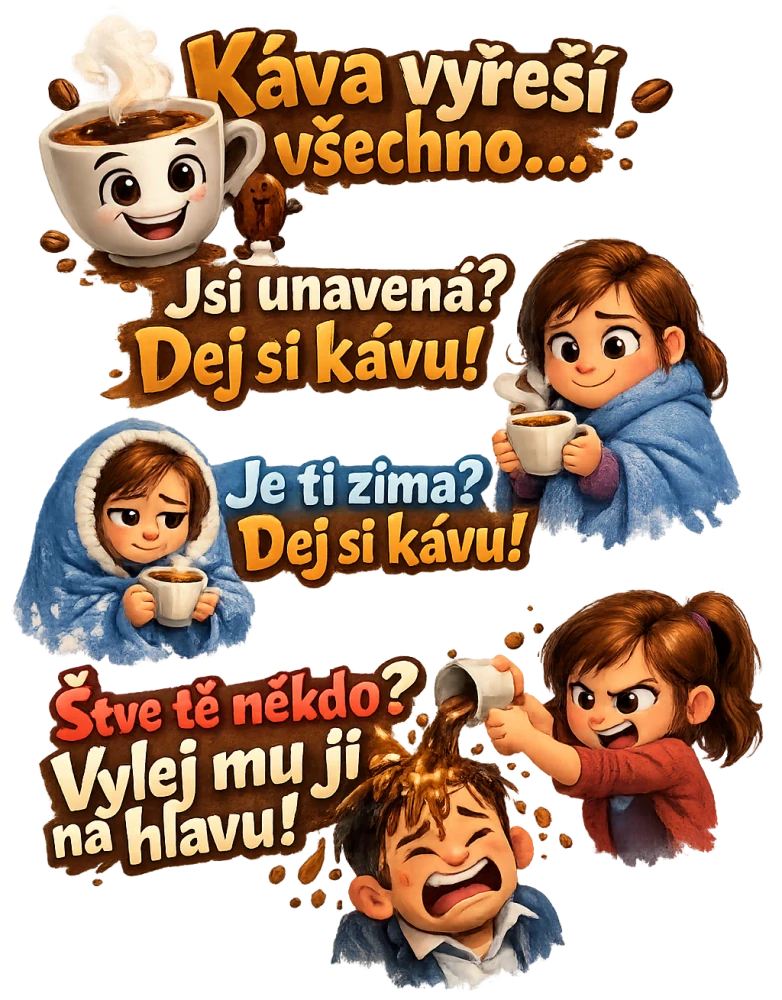 Termohrnek „Káva vyřeší všechno…“