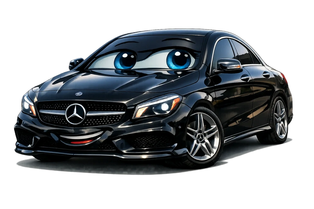 Černý Mercedes CLA - 2 motivy
