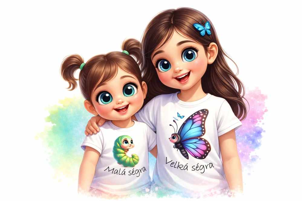 Malá a velká ségra - motýlek