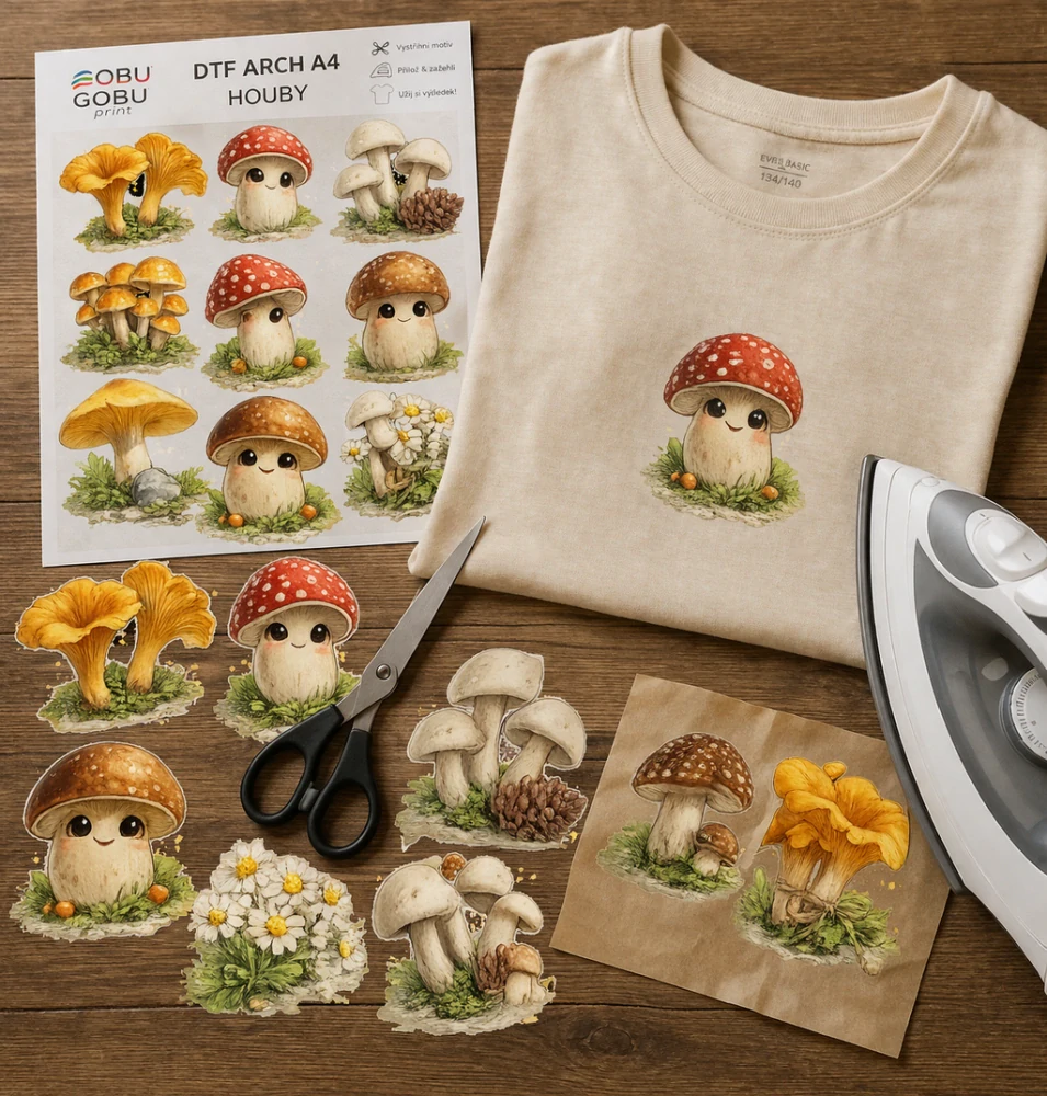 Nažehlovačky arch A4 – houby