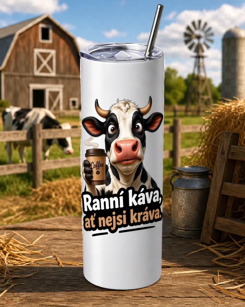 Termohrnek Ranní káva, ať nejsi kráva