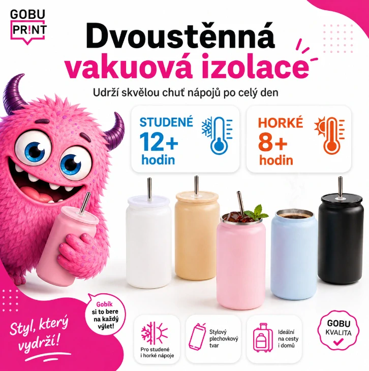 Nerezová sklenice s vlastním potiskem 473 ml 