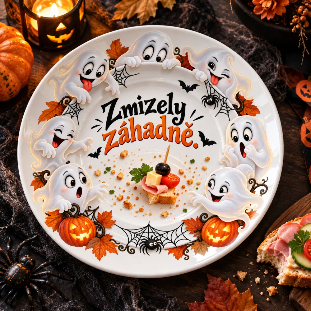 Halloweenský talíř – duchové