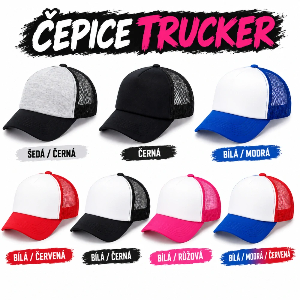 Kšiltovka TRUCKER UNI s vlastním potiskem