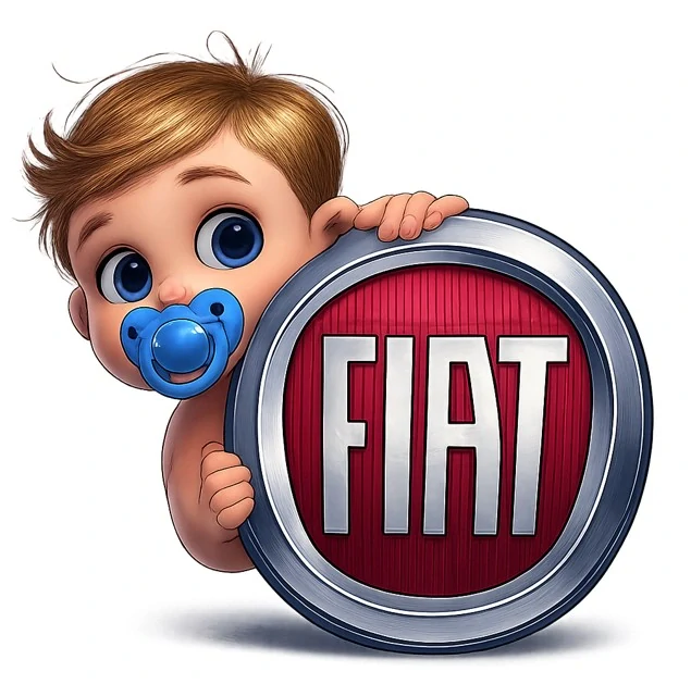 Samolepka fiat - dítě v autě