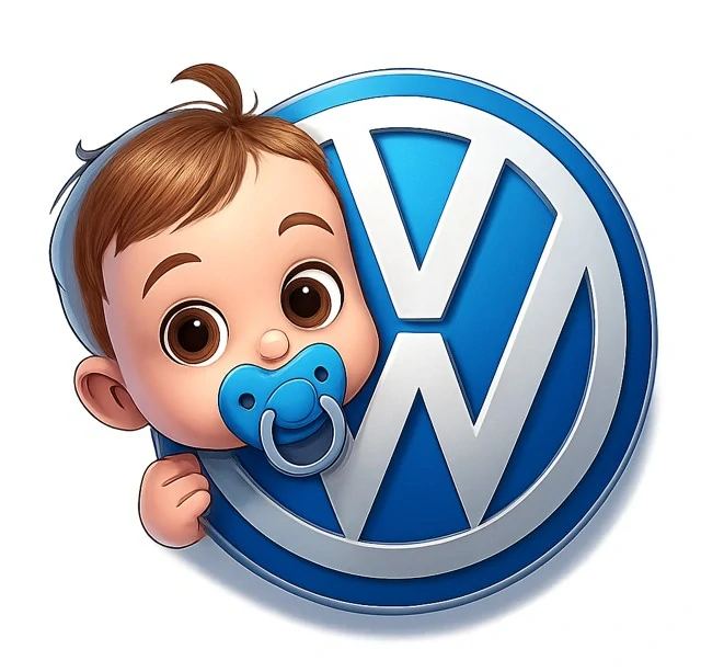 Samolepka volkswagen - dítě v autě