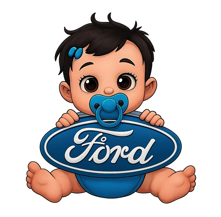 1. Samolepka Ford - dítě v autě 