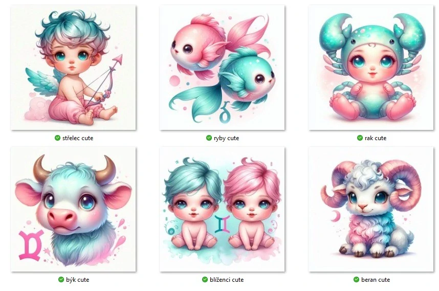 1.Dětský horoskop - 12 motivů