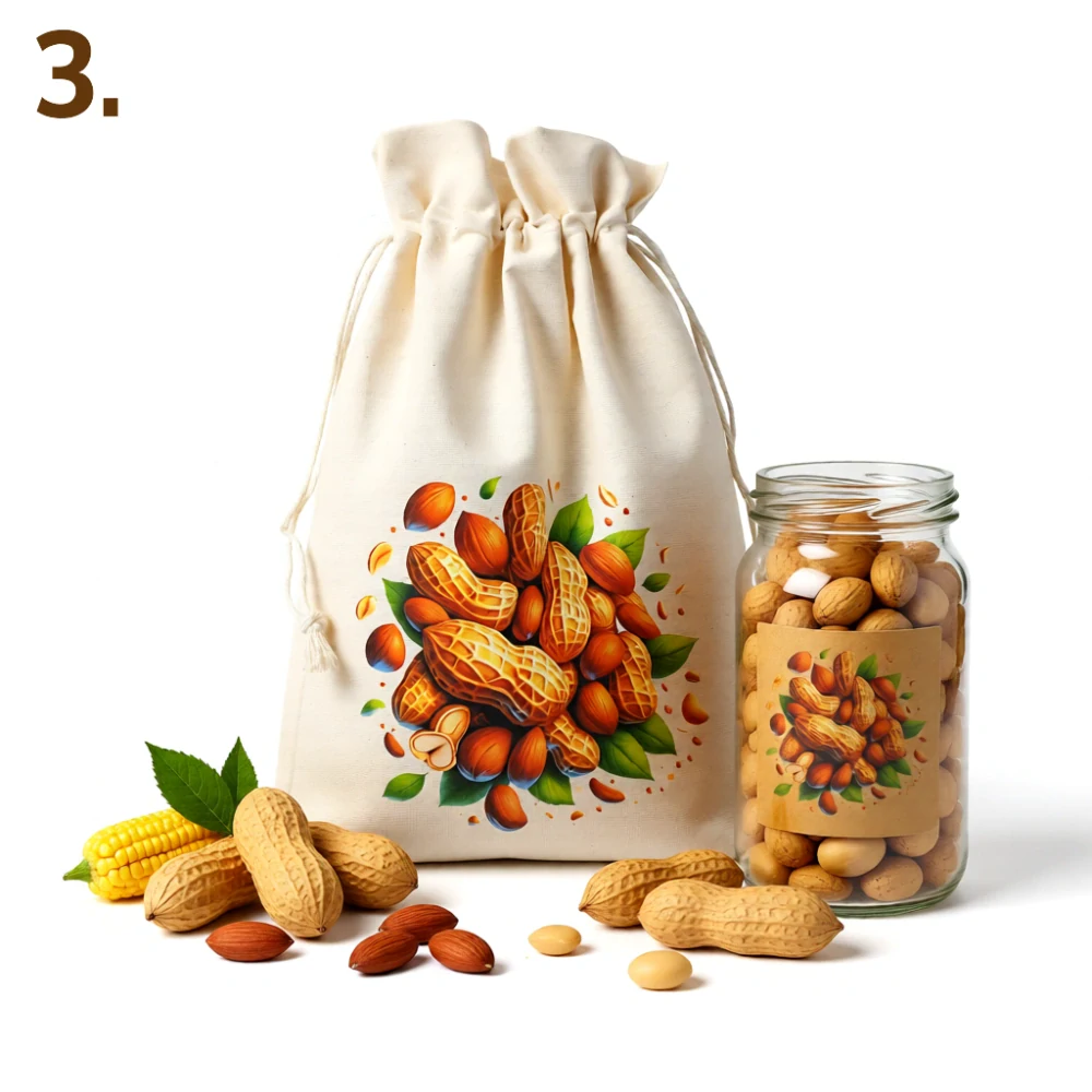 Bavlněné pytlíky na ořechy - 6 motivů