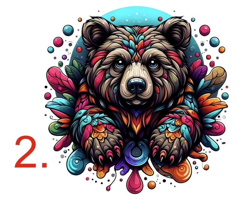 Medvěd a barvy - 3 motivy