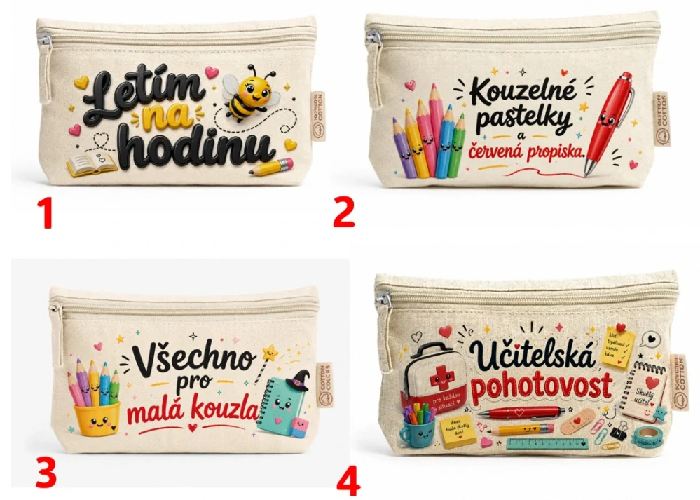 Plátěné pouzdro pro učitelku / učitele (8 motivů na výběr)