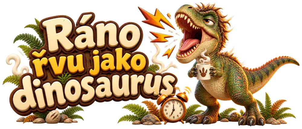 Keramický hrnek - Ráno řvu jako dinosaurus