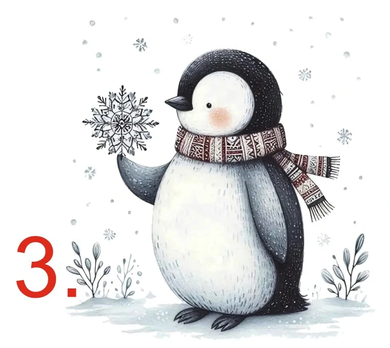 Tučňák kreslený - 3 motivy