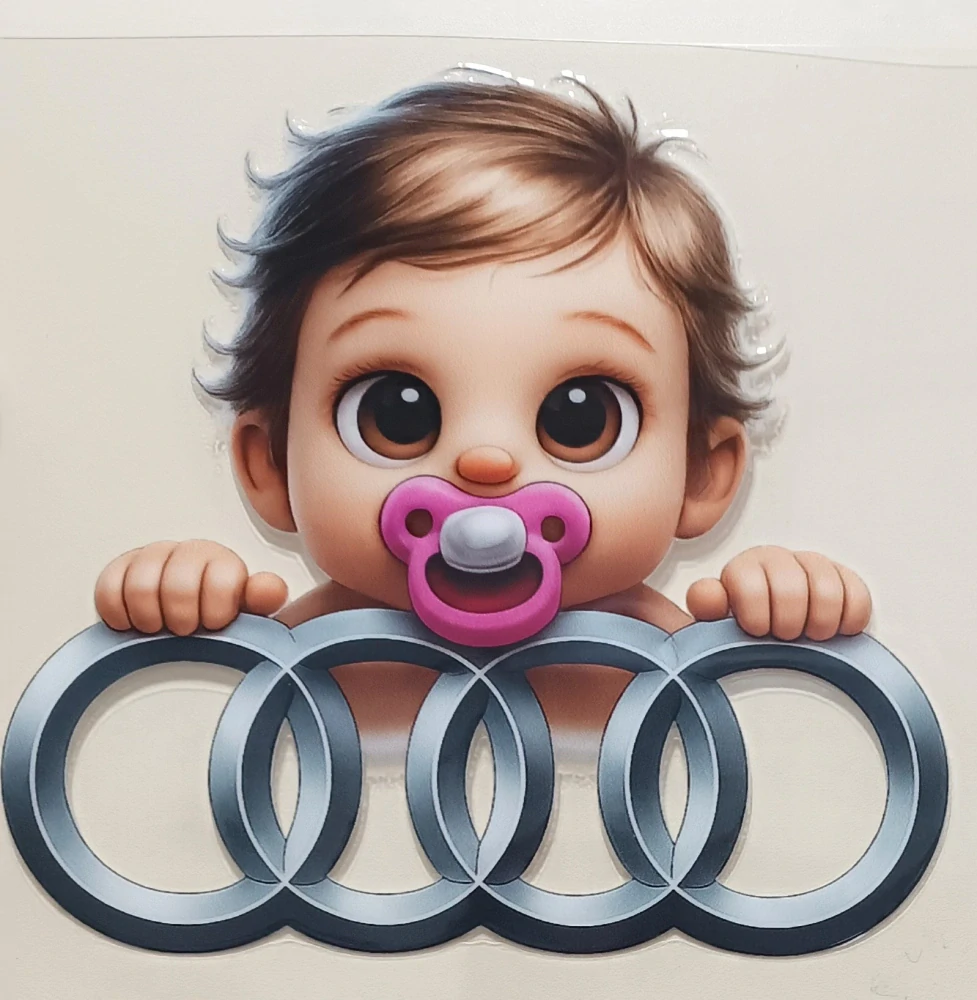 Samolepka audi - dítě v autě
