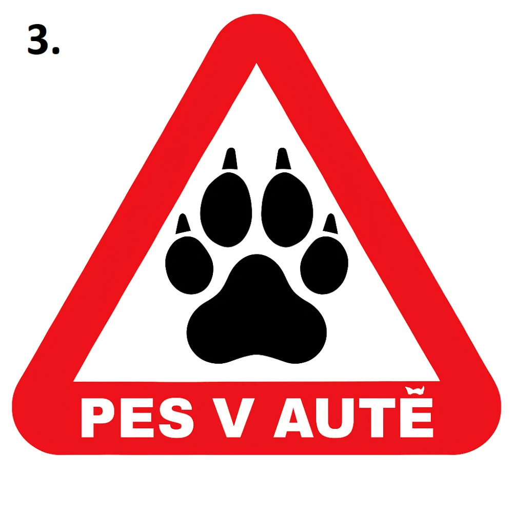 Samolepka - pes v autě - tlapka