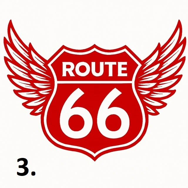 Samolepka na motorku Route 66