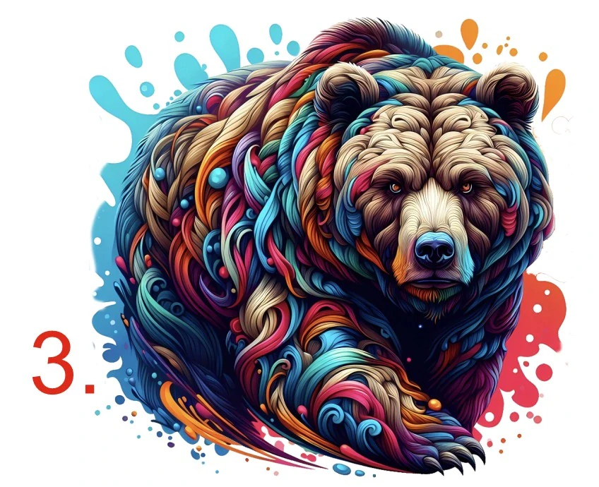 Medvěd a barvy - 3 motivy