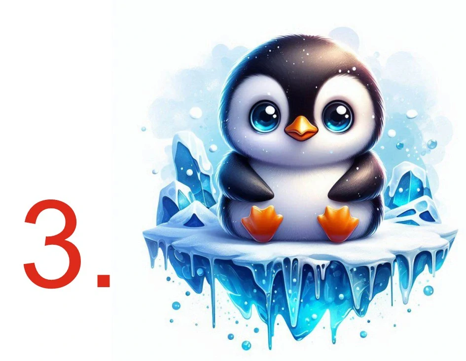 Tučňák cute - 4 motivy