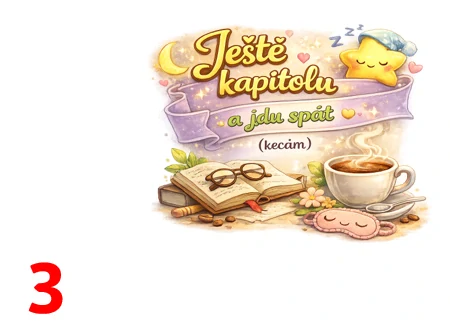 Vtipné motivy s knihou a kávou pro milovníky čtení