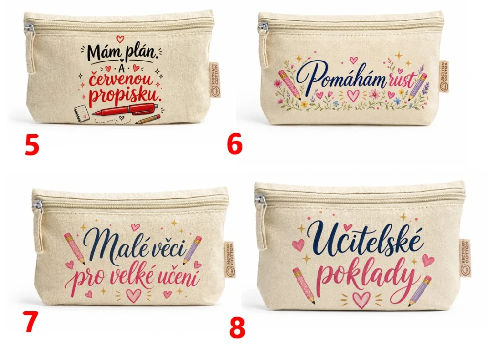 Plátěné pouzdro pro učitelku / učitele (8 motivů na výběr)