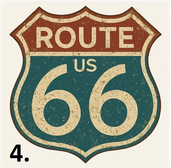 Samolepka na motorku Route 66