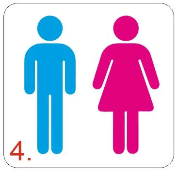 UV samolepka na dveře – WC motiv (4 varianty)