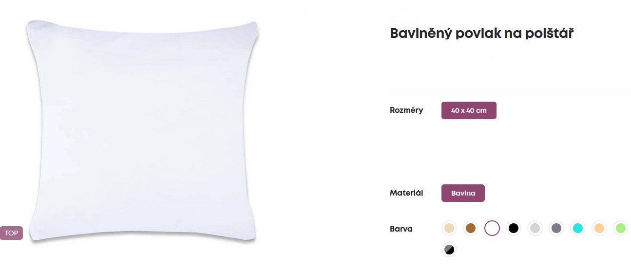 Povlak na polštář s vlastním potiskem