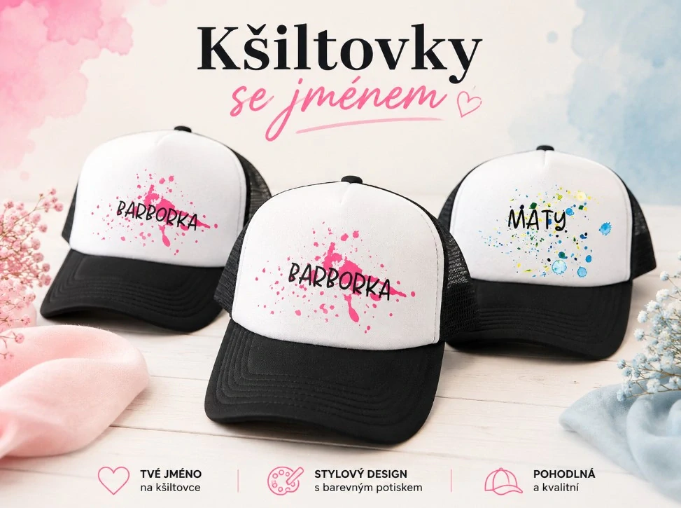 Dětská kšiltovka TRUCKER s vlastním potiskem