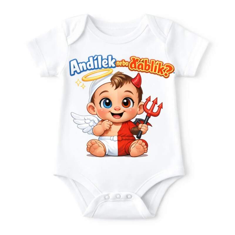 Levně BODY S POTISKEM ANDÍLEK (DĚTSKÉ BODY)