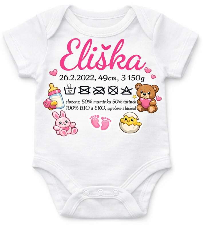 Levně BODY S POTISKEM JMÉNO (DĚTSKÉ BODY)