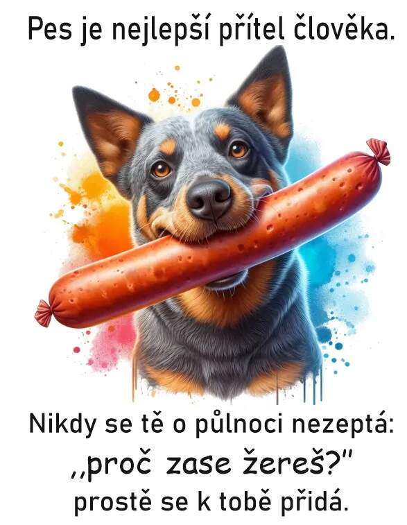 Levně Australský honácký pes s klobásou (NAŽEHLOVAČKA)