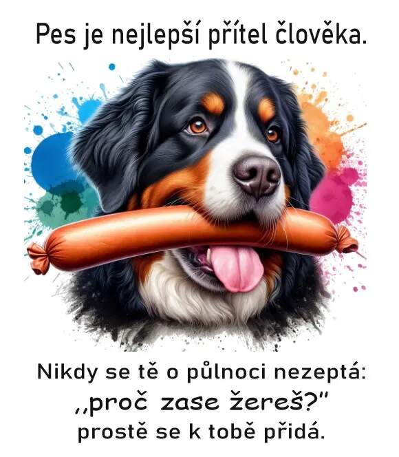 Levně Bernský salašnický pes s klobásou (NAŽEHLOVAČKA)