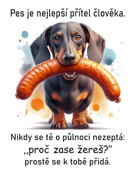 Levně Jezevčík s klobásou (NAŽEHLOVAČKA)