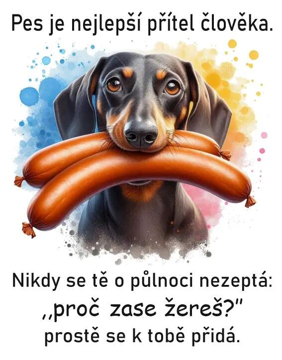 Levně Jezevčík s klobásou II (NAŽEHLOVAČKA)