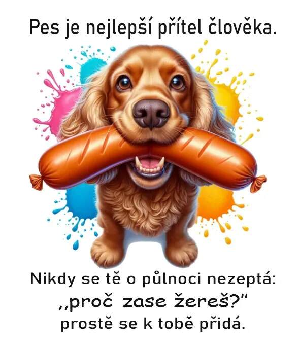 Levně Zlatý kokršpaněl s klobásou (NAŽEHLOVAČKA)