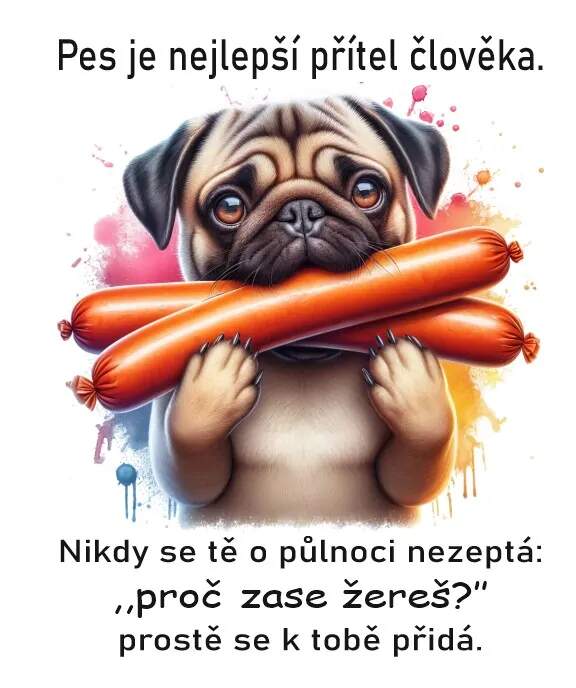 Levně Mopsík s klobásou (NAŽEHLOVAČKA)