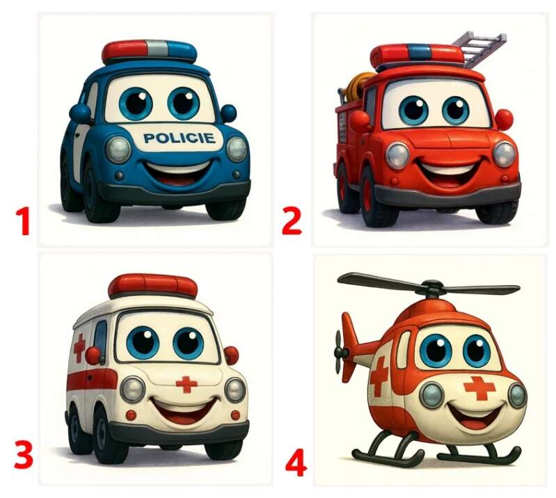 Levně Dětská autíčka - 4 motivy (Nažehlovačka auta)