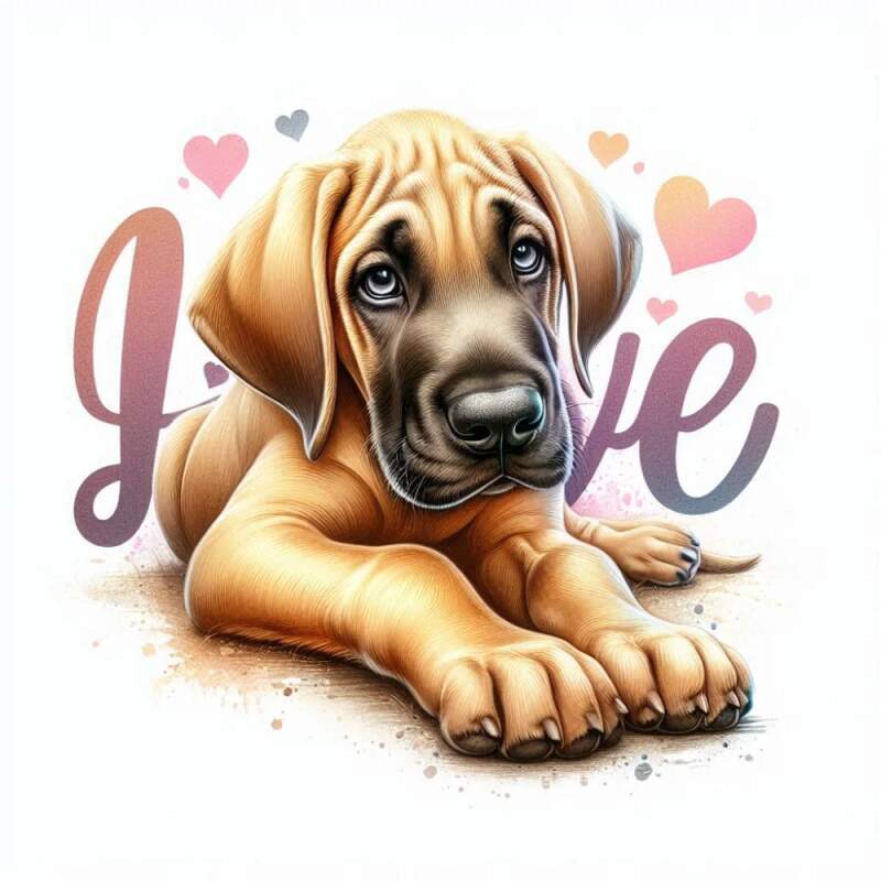 Levně Německá doga žlutá cute (NAŽEHLOVAČKA)