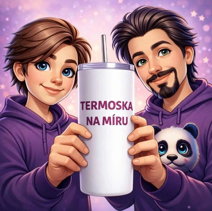 Levně 1.Termoska s vlastním potiskem (s nerezovým brčkem a čistítkem)