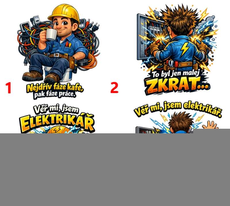 Levně Elektrikář - vím co dělám - 4 motivy (Nažehlovačka auta)