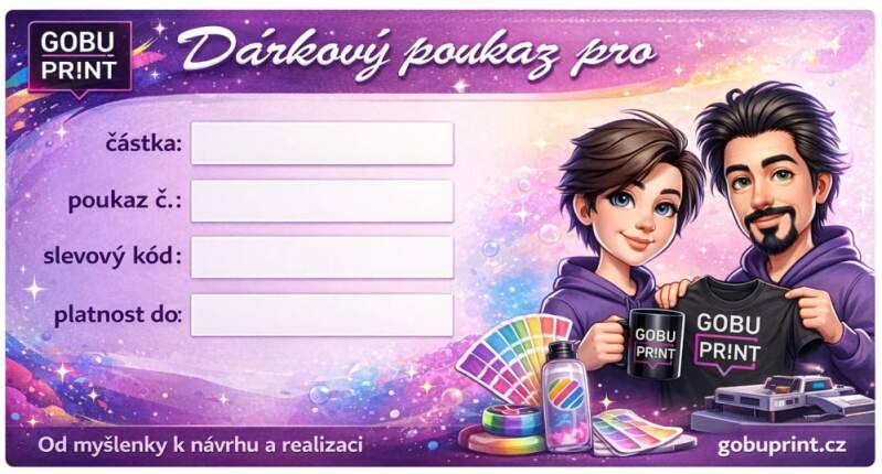 Levně Dárkový poukaz na 2000,- (na potisk textilu a dárkových předmětů)