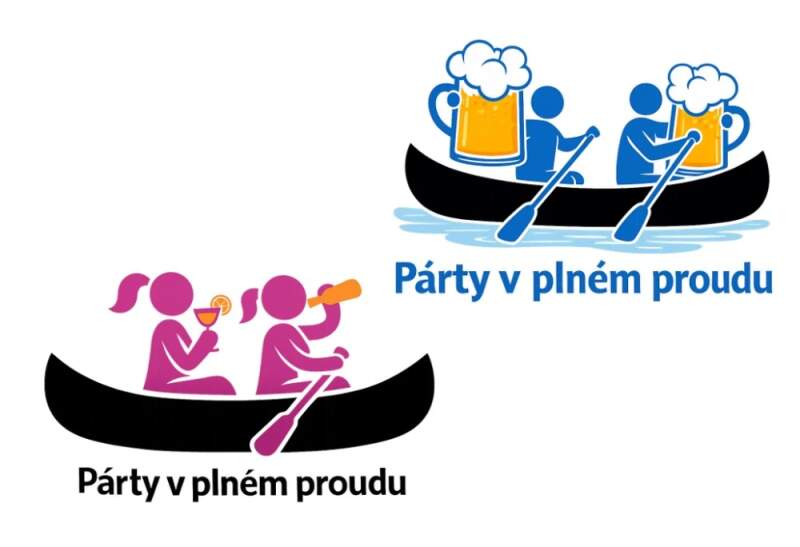 Levně Párty v plném stylu - vodáci - 2 motivy (nažehlovačka pro vodáky)
