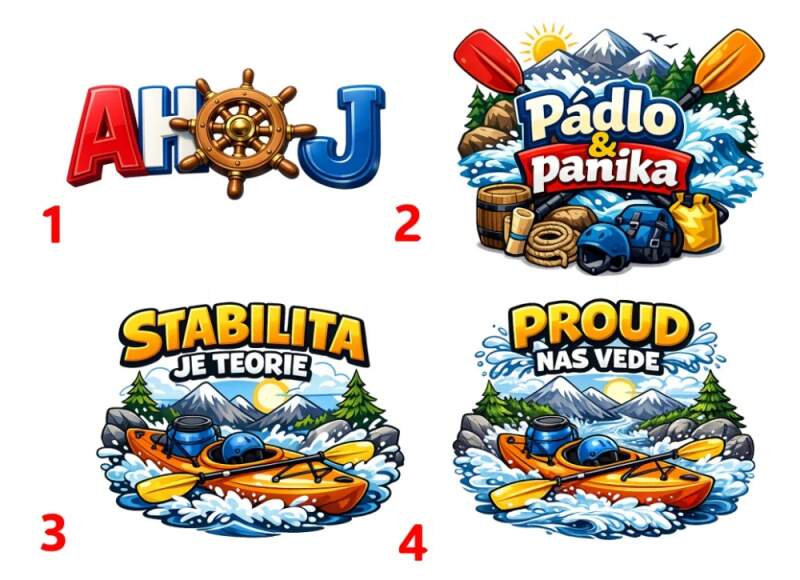Levně Vodáci - 4 motivy (Nažehlovačka pes)