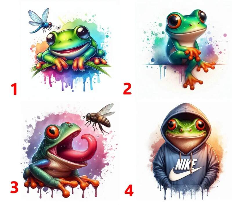 Levně Žabka cute - 4 motivy (Nažehlovačka pes)