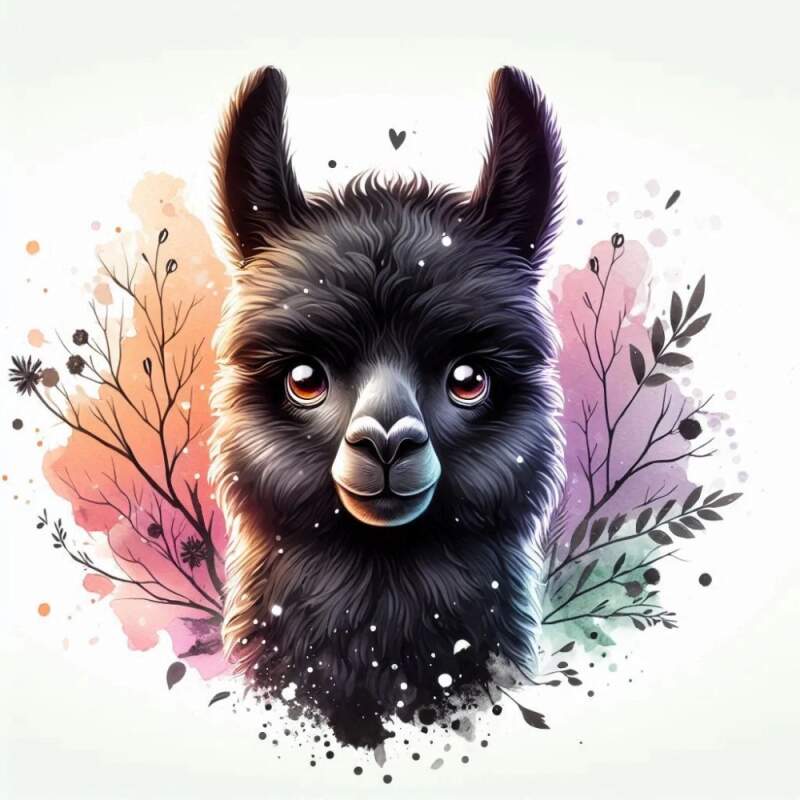 Levně Lama černá (NAŽEHLOVAČKA)
