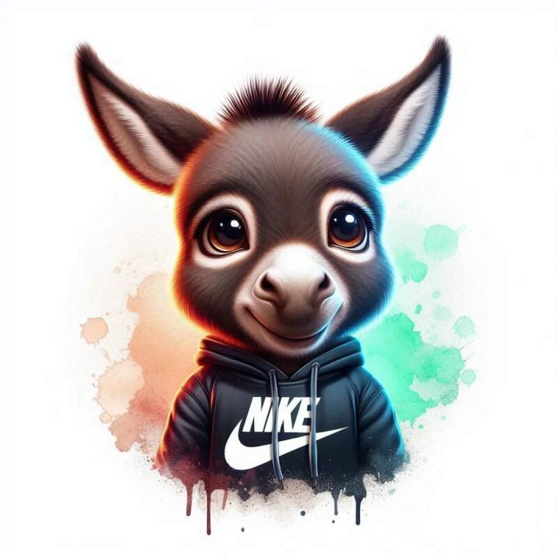 Levně Oslík nike cute (NAŽEHLOVAČKA)