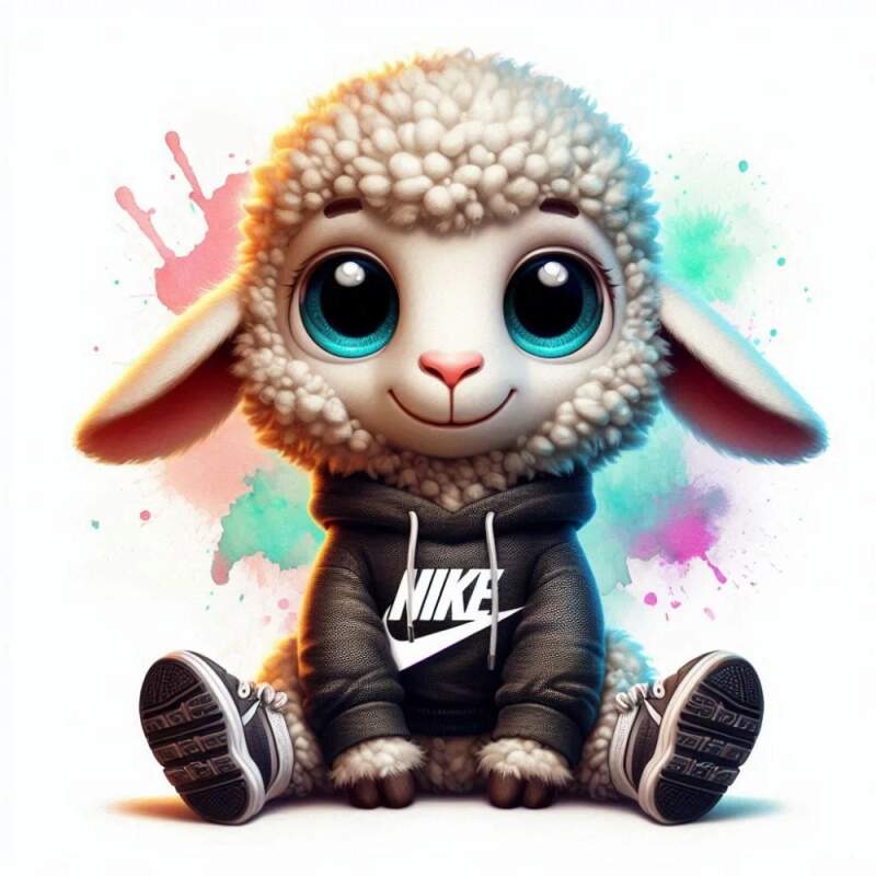 Levně Beránek nike (NAŽEHLOVAČKA)