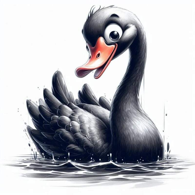 Levně Labuť černá cute (NAŽEHLOVAČKA)