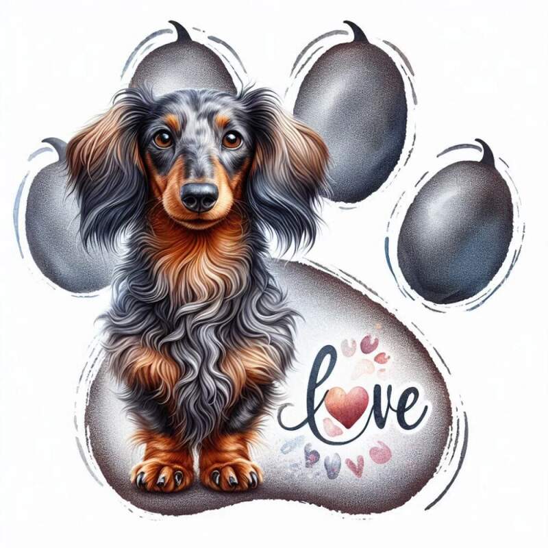 Levně Jezevčík blue merle v tlapce (NAŽEHLOVAČKA)