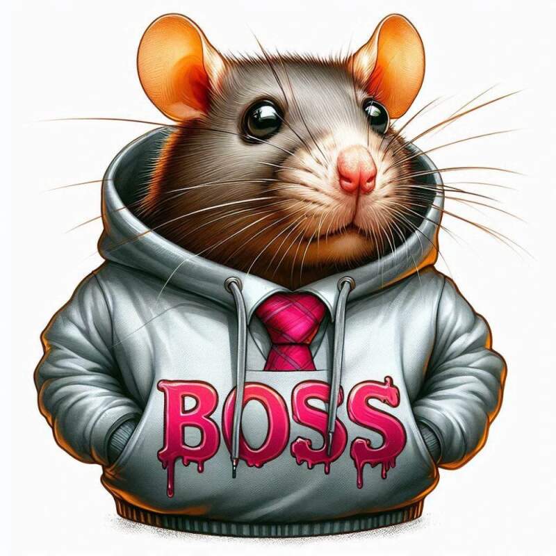 Levně Potkan v mikině boss (NAŽEHLOVAČKA)